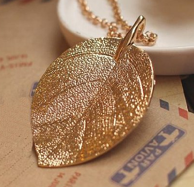 Gold Leaf Necklace Only $2.95 PLUS FREE Shipping!