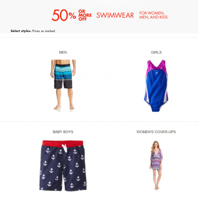 Swimwear For 50% Off Or More!