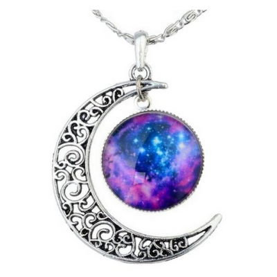 Hollow Out Crescent Star Galactic Cosmic Moon Necklace Only $2.99 With FREE Shipping!