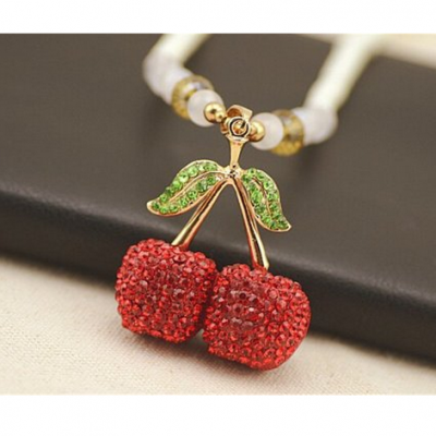 Elegant Red Cherry Pendant Necklace Only $2.99 With FREE Shipping!