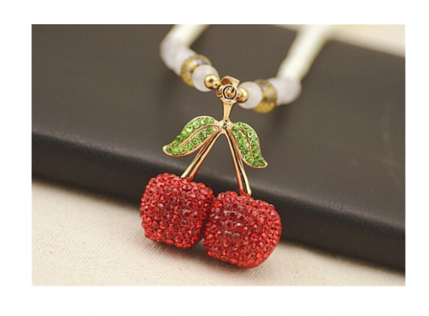 Elegant Red Cherry Pendant Necklace Only $2.99 With FREE Shipping!