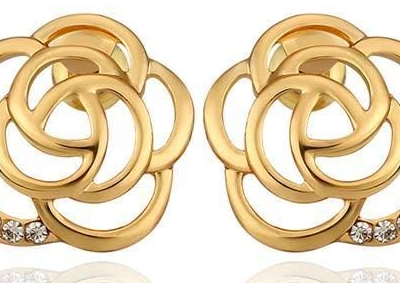 Gold Plated & CZ Floral Petal Stud Earrings Just $6.99! Down From $199.99! Ships FREE!