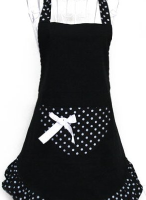Black Polka Dot Apron Only $4.42 PLUS FREE Shipping!