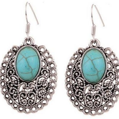 Turquoise and Silver Dangle Earrings Only $3.62 SHIPPED!