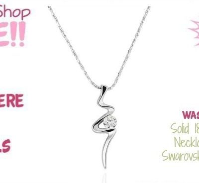 Solid 18K White Necklace with Swarovski Elements Just $8.99! Down From $99.99! Ships FREE!