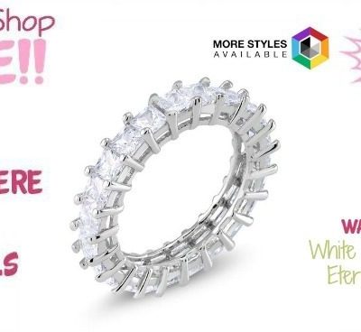 White Gold Plated Eternity Band Just $6.99! Down From $100! Ships FREE!