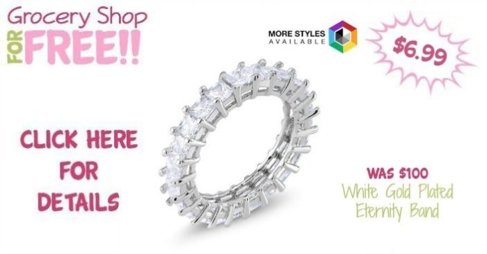 White Gold Plated Eternity Band Just $6.99! Down From $100! Ships FREE!
