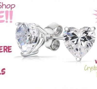 FREE Crystal Silver Heart Earrings! Down From $99.99!