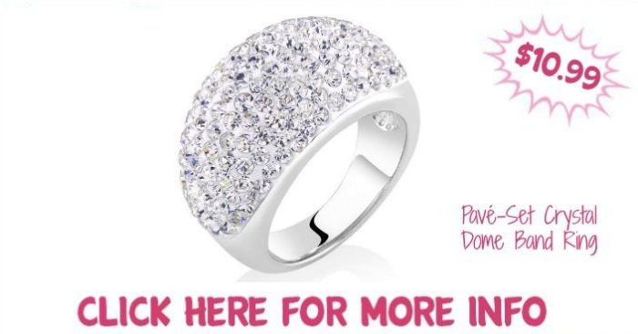 Pavé-Set Crystal Dome Band Ring Only $10.99! Ships FREE!