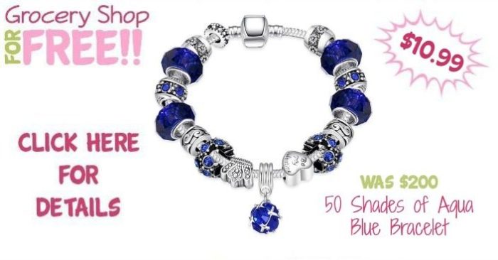 50 Shades of Aqua Blue Bracelet Just $10.99! Down From $200! Ships FREE!