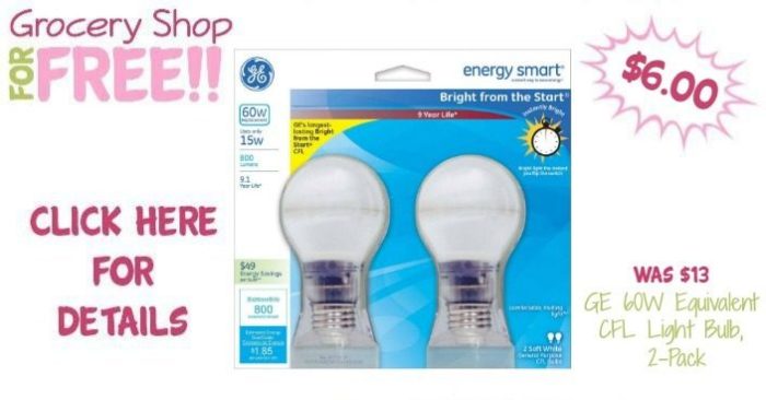 GE 60W Equivalent CFL Light Bulb, 2-Pack Just $6.00! Down From $12.88!