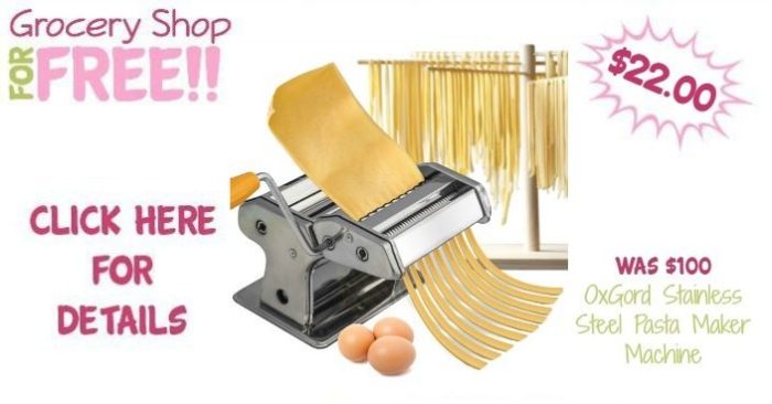 OxGord Stainless Steel Pasta Maker Machine Just $22.99! Down From $99.95! Ships FREE!