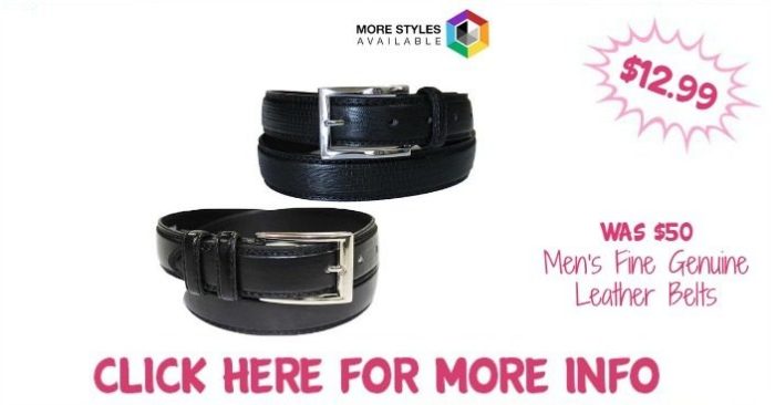 Men's Fine Genuine Leather Belts Just $12.99! Down From $50! Ships FREE!