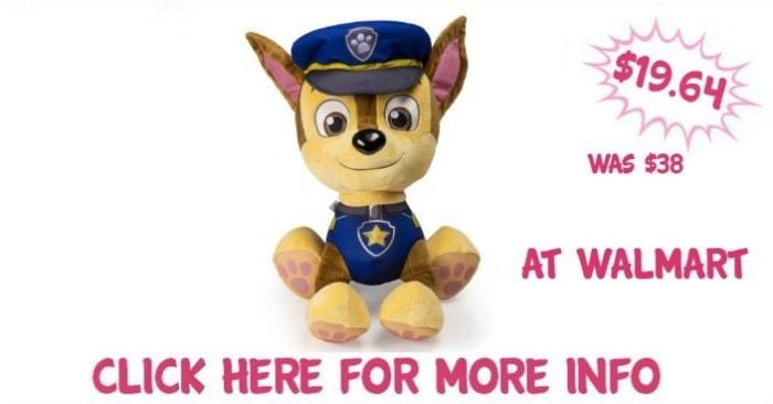 Paw Patrol Jumbo Plush Chase Just $19.64! Down From $38!