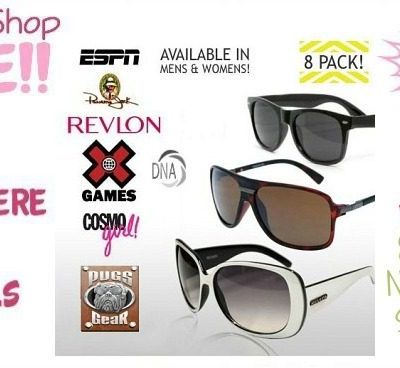 8 Pack Of Name Brand Sunglasses Just $9.99! Down From $160.00!