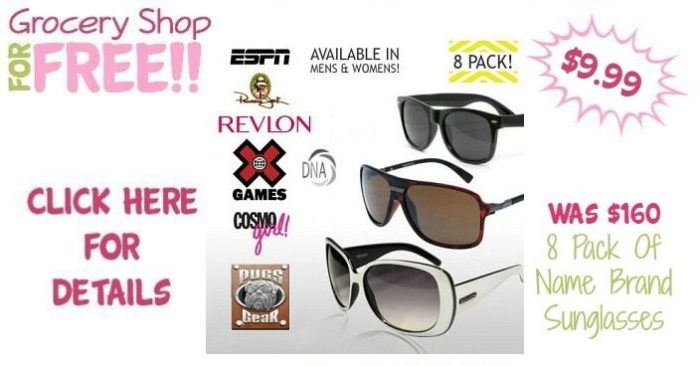 8 Pack Of Name Brand Sunglasses Just $9.99! Down From $160.00!
