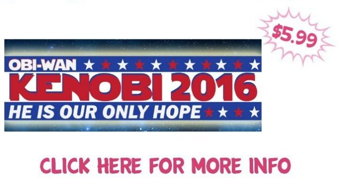 Obi-Wan Kenobi 2016 Bumper Decal Just $5.99! Down From $12! Ships FREE!