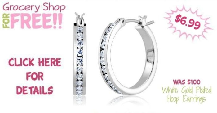 White Gold Plated Hoop Earrings Just $6.99! Down From $99.99!