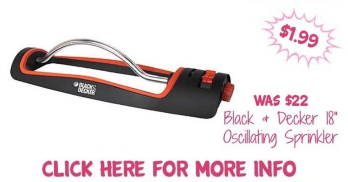 Black & Decker 18" Oscillating Sprinkler Just $1.99! Down From $22!