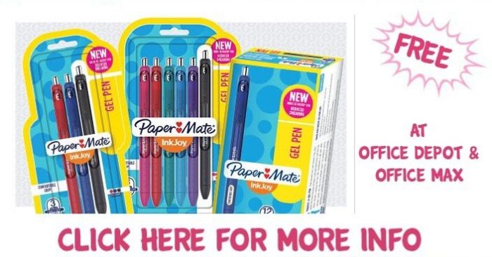 FREE Paper Mate Inkjoy Gel Pens At Office Depot/Office Max!