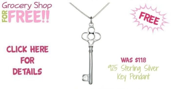 FREE 925 Sterling Silver Key Pendant! Down From $118!
