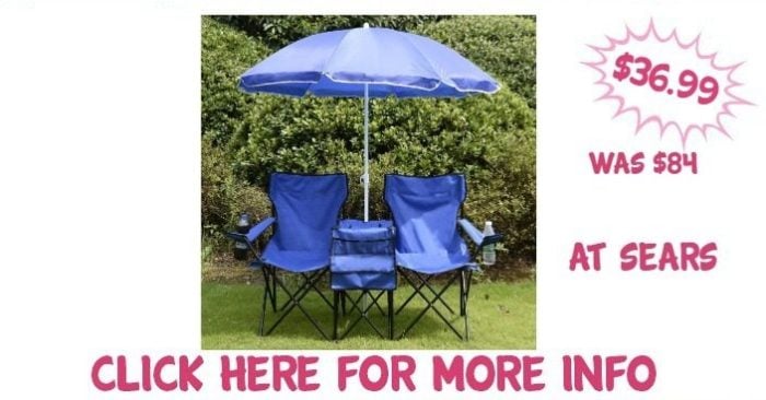 Folding Double Chair With Umbrella & Table Just $36.99! Down From $84!
