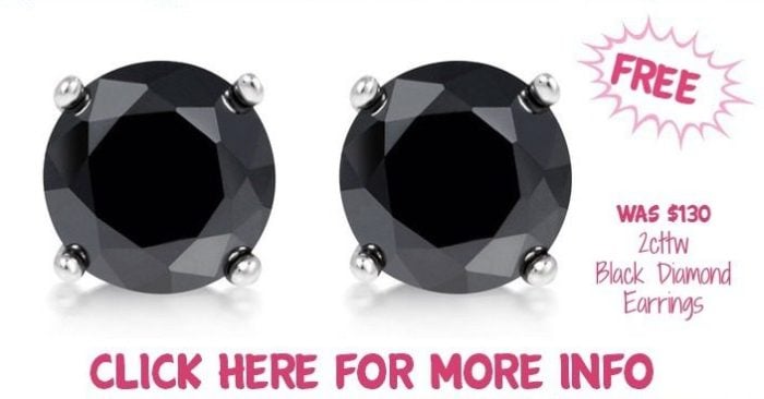 FREE 2cttw Black Diamond Earrings! Down From $130! Today Only!