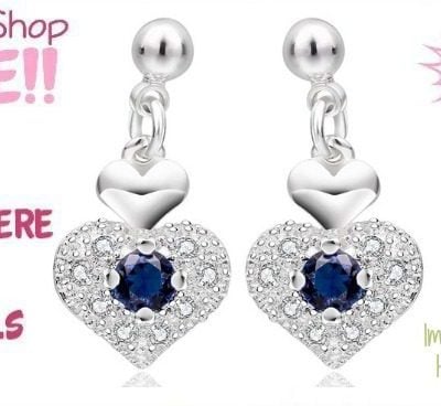 Imitation Sapphire Heart Earrings Just $6.99! Down From $99.99! Ships FREE!