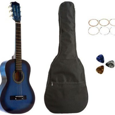 Acoustic Guitar 31 Inches Blue with Bag, Strings & Picks Only $16.19!  Down From $100!