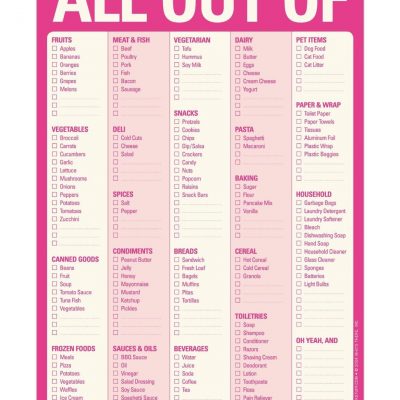 “All Out Of” Grocery Notepad with Magnet $4.61!