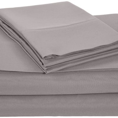 AmazonBasics Microfiber Sheet Set – Queen, Dark Grey Just $17.90