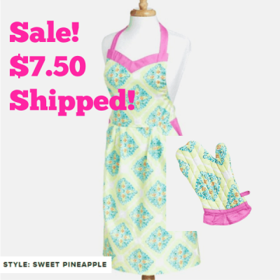 Fun and Flirty Oven Mitt & Apron Set ONLY $7.50 + FREE Shipping (was $40)!