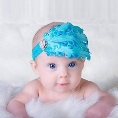 Blue Feather Baby Headband Only $2.79 SHIPPED!