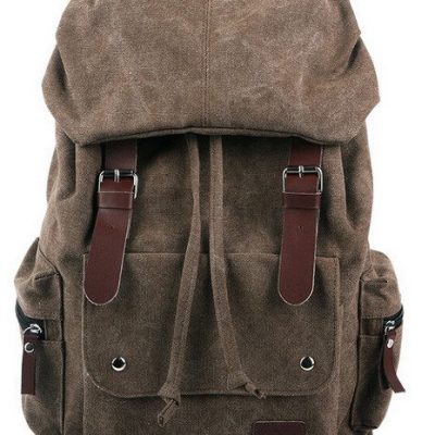 Vintage Canvas Backpack With Leather Accents Only $14.99!