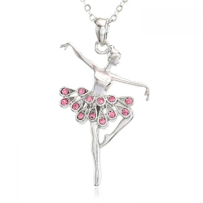 Light Pink Dancing Ballerina Pendant Necklace Just $7.99! Ships FREE!