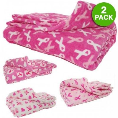 Breast Cancer Awareness Plush Throw Blanket 2 Pk Just $19.99! Ships FREE!