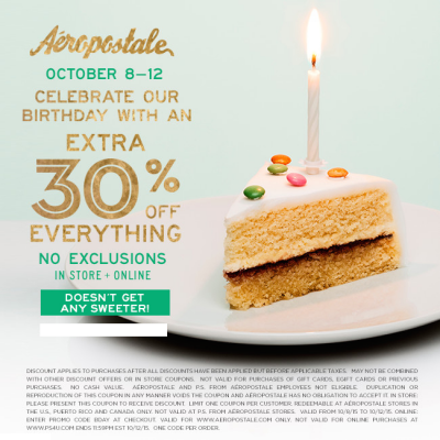 AERO/Aeropostale 30% Off EVERYTHING!