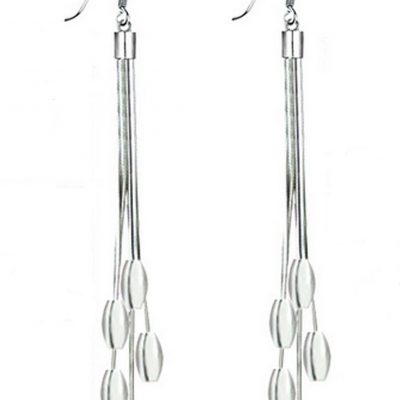 Silver Teardrop Bead Dangling Drop Earrings Only $10.88! (Reg. $20)