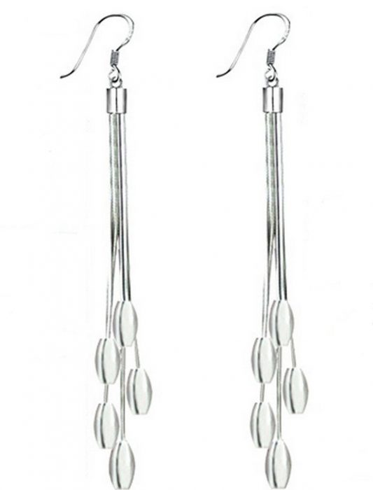 Silver Teardrop Bead Dangling Drop Earrings Only $10.88! (Reg. $20)