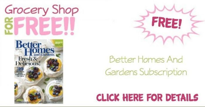 FREE Subscription To Better Homes And Gardens!
