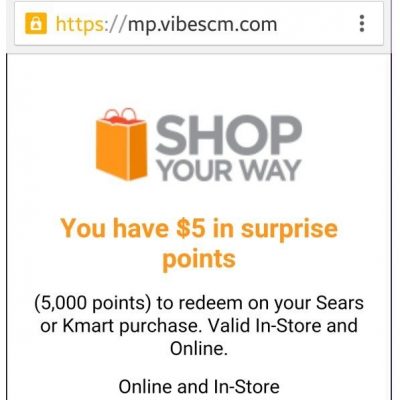 FREE $5 Off $5 Purchase At Kmart & Sears!