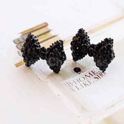 Black Crystal Bow Earrings Only $2.79 + FREE Shipping!