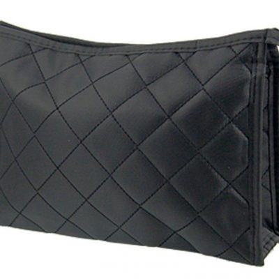 Zipper Closure Black Grid Makeup Bag Just $3.56!