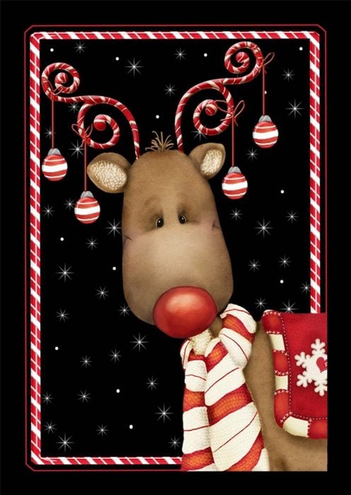 Candy Cane Reindeer 28 x 40-Inch Flag Was $25 Now Only $14.97!
