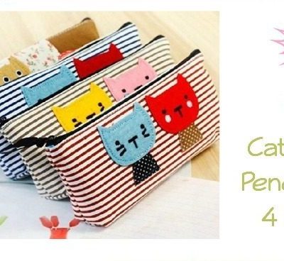 Cat Design Pencil Cases 4 Pc Set Just $3.74! Ships FREE!