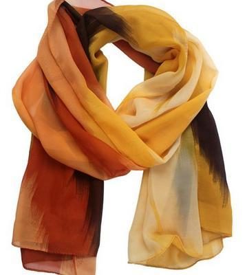 Soft Chiffon Scarf in Shades of Orange $2.59 + FREE Shipping!
