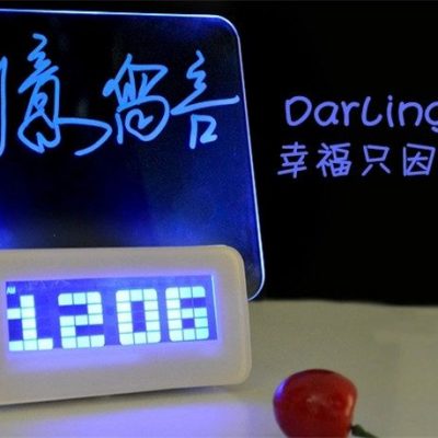 LED Digital Clock with Fluorescent Message Board Only $15.14! Ships FREE!