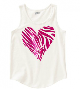 Zebra Striped Heart Tanks Only $6 Shipped!