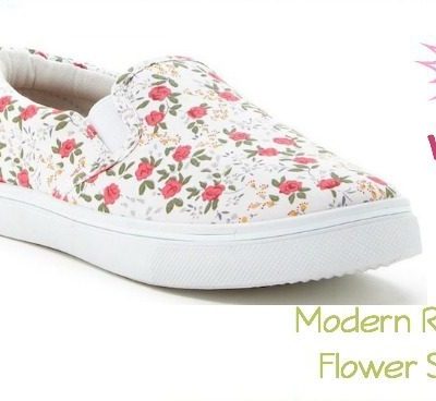 Modern Rebel Pink Flower Sneaker Just $15.25 (Reg $60)!
