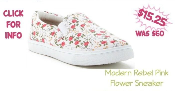 Modern Rebel Pink Flower Sneaker Just $15.25 (Reg $60)!